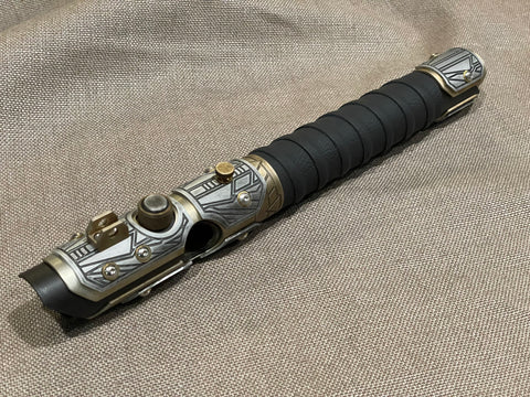 Custom Zakuul-themed etched Ocularis Hilt Kit